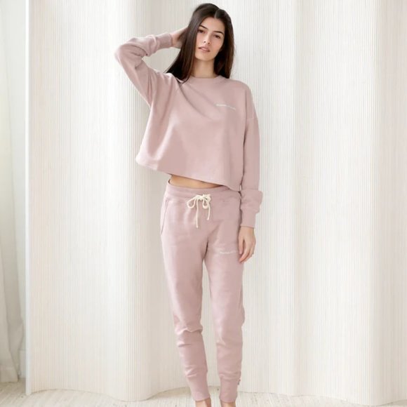 Province of Canada French Terry Crop Sweatshirt Champagne - Picture 2 of 5